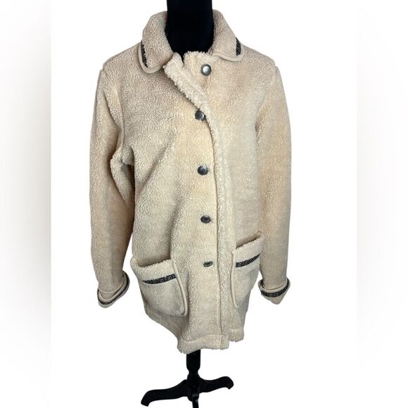 BLAIR SHERPA WESTERN COAT IN COLOR CREAM/LIGHT TAN WOMENS SIZE MEDIUM - Picture 4 of 12